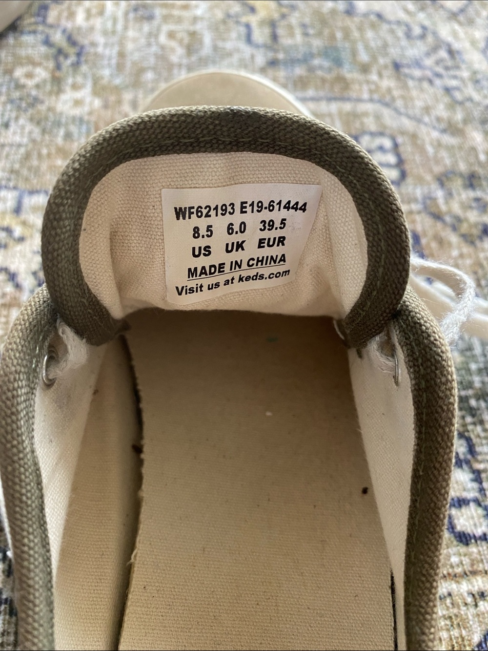 Keds Women’s Canvas Sneakers — Olive Green with White Accents - Picture 2 of 8